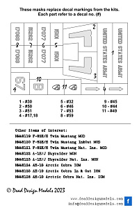 Bell AH-1G Cobra Early National Insignias (designed be used with ICM kits)