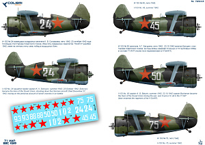 Декаль 1/72 I-153 71 GUIAP (Colibri Decals)