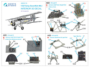3D Декаль интерьера Fairey Swordfish Mk.I (Trumpeter)