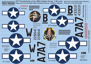 Декаль 1/48 Republic P-47D Thunderbolt 368th FG 395th Fighter Squadron (Kits-World)