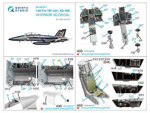 3D Декаль интерьера кабины F/A-18F late / EA-18G (Hobby Boss)