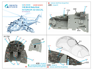 3D Декаль интерьера кабины Mi-24 Nato Hind (Trumpeter)(Малая версия)