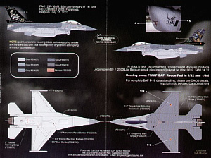 Декаль 1/32 General-Dynamics F-16A Fighting Falcon (1)1Sqn Belgian Air Force 85th Anniversary (Zotz)