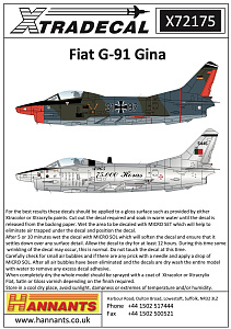 Декаль 1/72 Fiat G.91R/3 (13) (Xtradecal)