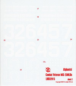 Декаль 1/32 Микоян МиГ-23МЛД, МиГ-23МЛД 'Афганцы' (Linden Hill)