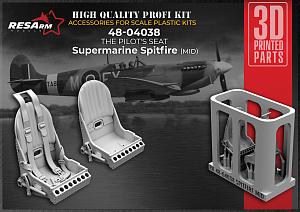 Дополнения из смолы 1/48 Кресло пилота Supermarine Spitfire (вариант 2) (RESArm)