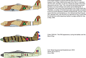 Декаль 1/72 Hawker Sea Fury FB.11 Part 2 Iraq, Cuba, Canada  (Tigerhead Decals)