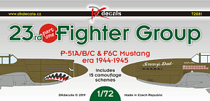 Декаль 1/72 23rd FG North-American P-51A/P-51B/P-51C & F-6C Mustang (DK Decals)