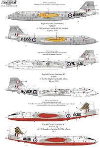 Декаль 1/72 BAC/EE Canberra B.2 (6) (Xtradecal)