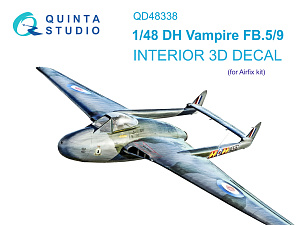 3D Декаль интерьера кабины DH Vampire FB.5/FB.9 (Airfix)