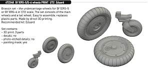 Дополнения из смолы 1/72 Колеса Messerschmitt Bf-109G-5/G-6 (под нагрузкой) (для модели Eduard)