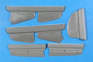 Дополнения из смолы 1/48 ЯК-7/9 - Рулевые поверхности (for ICM) (Vector)