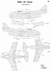 Сборная модель 1/32 Saab J-29B Saab J-29F Tunnan (FLY)