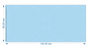 Радиальные клепочные ряды (размер клепки 0.15 mm, интервал 0.6 mm, масштаб 1/48), черные