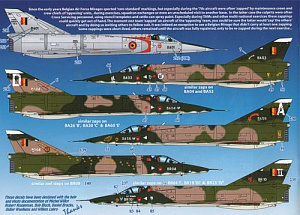 Декаль 1/72 Belgian Air Force Dassault-Mirage 5 Stencilling & zappings (Daco Products)