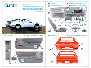 3D Декаль интерьера кабины Nissan Fairlady 300ZX Z32 (Hasegawa)