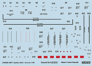 Декаль 1/48 Spitfire Mk.V stencils (EDU)
