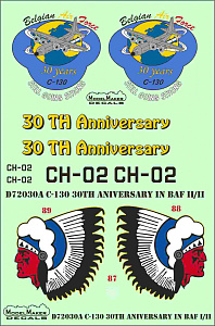 Декаль 1/72 Lockheed C-130 Hercules 30TH Anniversary in Belgian Air Force  (Model Maker Decals)