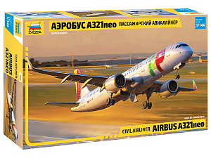 Сборная модель 1/144 Пассажирский авиалайнер Аэробус А321neo (Zvezda)