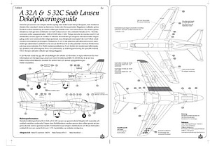 Декаль 1/72 A 32A S 32C Saab 'Lansen' (Moose Republic Decals)