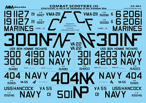 Декаль 1/32 Combat Scooters(4)USN/USMC Douglas A-4E/F Skyhawks in the Vietnam War.Part4 (AOA Decals)