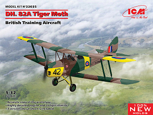 Сборная модель 1/32 DH.82A Tiger Moth British Training Aicraft (ICM)