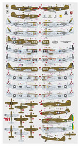 Декаль 1/72 350th Fighter Group: P-39 & P-47s over Africa nad Italy (DK Decals)