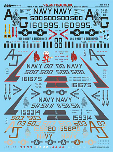 Декаль 1/32 VA-65 TIGERS (2) USN Grumman A-6E TRAM Intruders in the Cold War(AOA Decals)