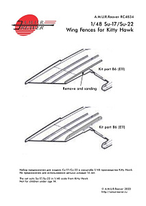 Additions (3D resin printing) 1/48 Su-17/Su-22 wing fences (A.M.U.R.Reaver) 