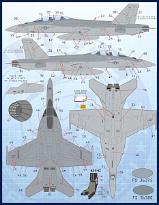 Декаль 1/48 Air Wing All-Stars Super Hornets Part IV (Furball Aero-Design)