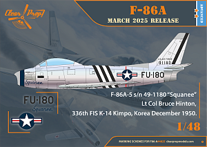 Сборная модель 1/48 F-86A in Korea early variants (3x camo) (Clear Prop)