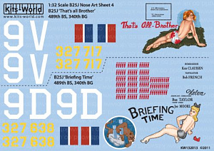 Декаль 1/32 North-American B-25J Mitchell (Kits-World)
