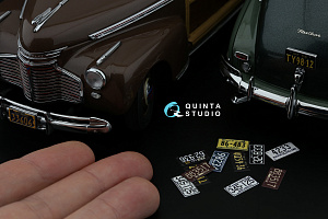 Автомобильные номера США, северо-восточные штаты, 1910-1940 (для всех моделей) (на метал. основании)