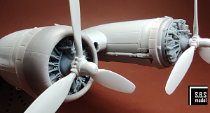 Дополнения из смолы 1/48 Boeing B-17F/G (Early) Flying Fortress Engine (Hong Kong Models) 