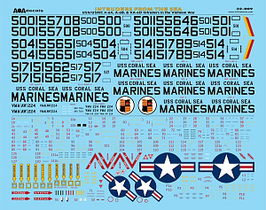 Декаль 1/32 INTRUDERS FROM THE SEA USN/USMC Grumman A-6A, A-6B, & KA-6D (AOA Decals)
