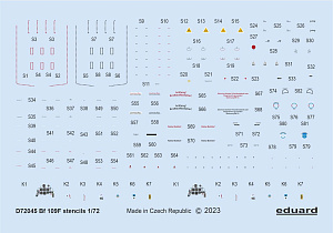 Декаль 1/72 Bf 109F stencils (EDU)