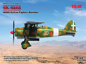 Сборная модель 1/32 Fiat CR.42AS Italian Fighter-Bomber (3x camo) (ICM)