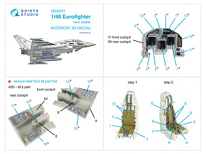 3D Декаль интерьера кабины Eurofighter двухместный (Revell)