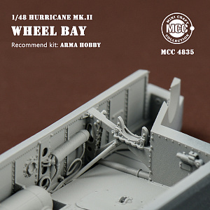 Дополнения из смолы 1/48 Ниши шасси Hawker Hurricane Mk.II Wheel (Arma Hobby) (MCC)