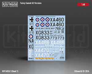 Декаль 1/48 Fairey Gannet AS.1/AS.4/AS.6/T.5/COD.4 (Kits-World)