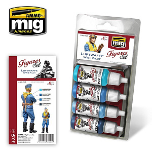 Набор акриловых красок Luftwaffe WWII Pilot Figures Set (Ammo Mig) (4x17ml)