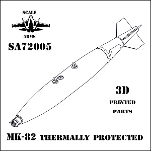 Дополнения из смолы 1/72 Авиационная бомба МК-82 (thermally protect)(в комплекте 6 шт.) (Scale Arms)