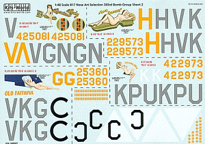 Декаль 1/48 Boeing B-17G Flying Fortress Nose Art of the 303rd BG (4) (Kits-World)