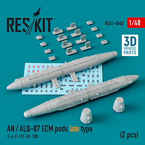 Дополнения из смолы 1/48 AN / ALQ-87 ECM pods late type (2 pcs) (ResKit)