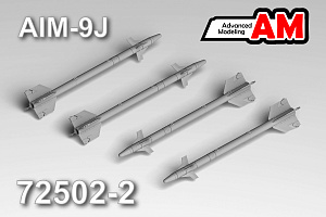 Дополнения из смолы 1/72 Набор из 4-х моделей ракет AIM-9J (Advanced Modeling)