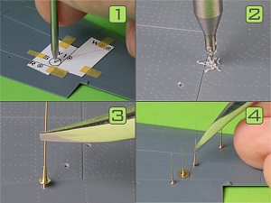 Дополнения из латуни 1/48 Focke-Wulf Fw-190A-6-A7/R11 Nightfighter - FuG217 "Neptun" antennas