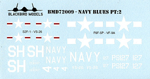 Декаль 1/72 U.S.Navy Blues Pt:2 (Blackbird Models)