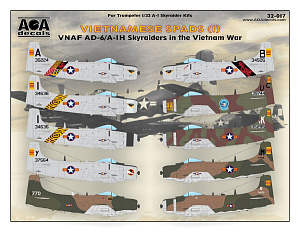 Декаль 1/32 Vietnamese Spads (1) - VNAF Douglas AD-6/A-1Hin the Vietnam War. Part 1(AOA Decals)