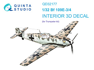 3D Декаль интерьера кабины Bf 109E3/4 (Trumpeter)