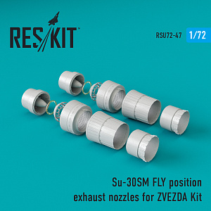 Дополнения из смолы 1/72 Sukhoi Su-30SM (Flanker H) flying position exhaust nozzles (ResKit)